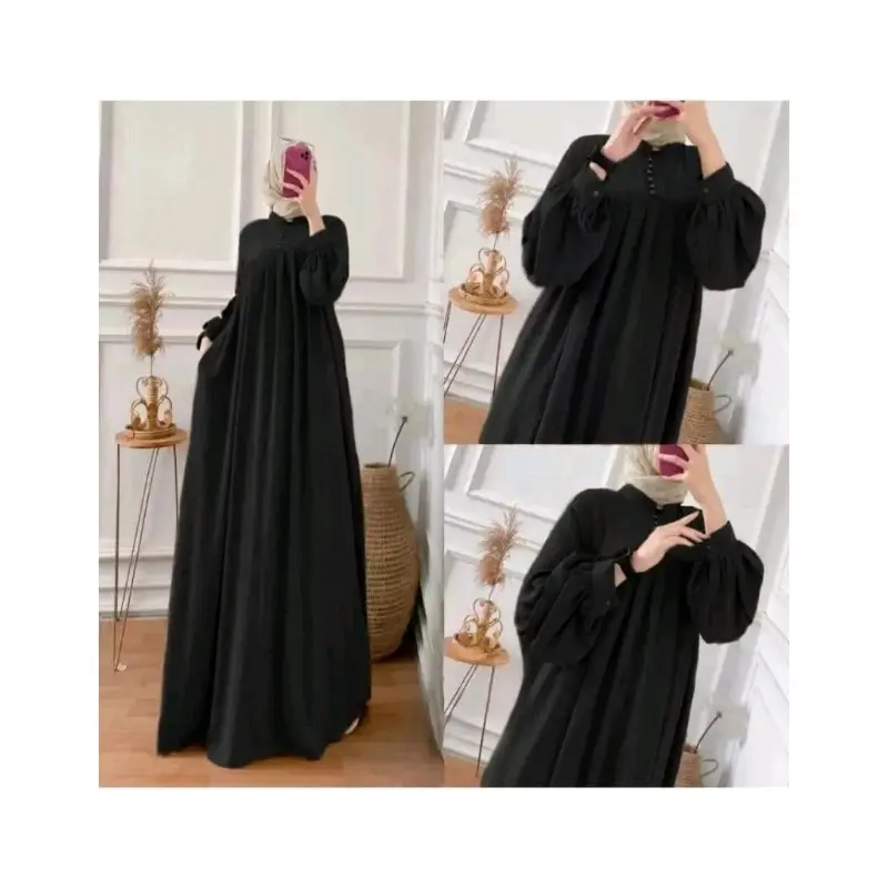 Salsa Dress Premium Gamis wanita  Muslim  Mewah  Kain  Crinkle airflow Dress premium Cantik  Kancing  Ibu  busui frendly Simple 3