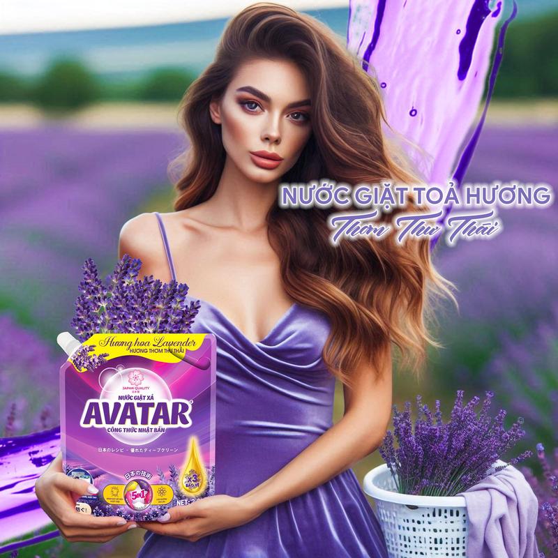 Product Introduction of (MUA 1 TẶNG 1) Nước giặt xả Avatar 5 in 1 hương lavender làm sạch sâu, lưu hương dài lâu, dịu nhẹ cho làn da Làm Sạch 2kg2/túi nước  giặt 21