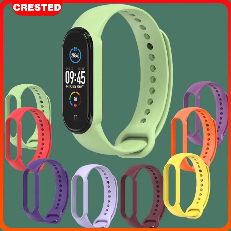 Vòng Silicone Dây Đeo Thể Thao Thay Thế Bracelet Wristband Cho Mi Band 7 6 5 Xiaomi Miband 4 3 5