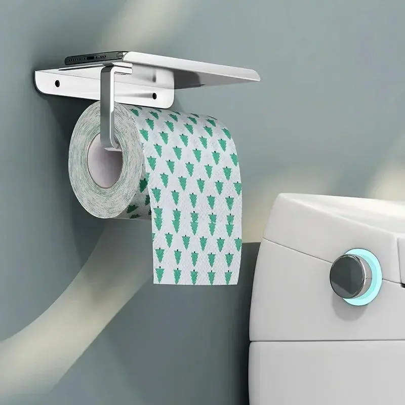 Aluminum Alloy Toilet Paper Holder Tissue Rack Bathroom Tissue Holder