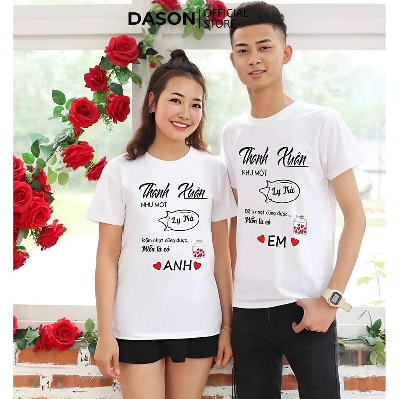 Product Introduction of Áo cặp nam nữ, áo đôi tình yêu (Giá 1 áo) họa tiết ý nghĩa, trẻ trung chất cotton thoáng mát, dày dặn chuẩn form 2