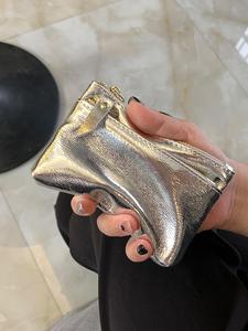 本革レディース財布、ファッションコインケース、マネークリップ、シルバーカラーのクレジットカードホルダー、小型ファスナー付きポーチ、カジュアルギフト、人気商品