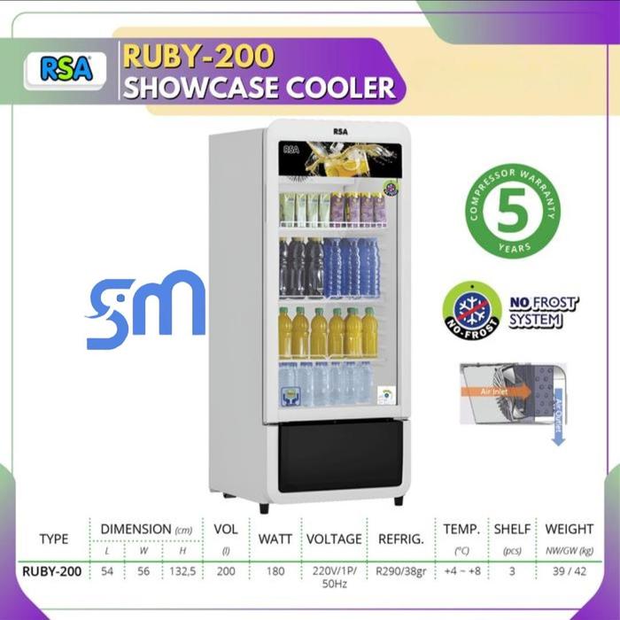 Ruby 200 Jual Showcase RSA RUBY-200 Display Cooler 3 rak 200 Liter RUBY200 ...