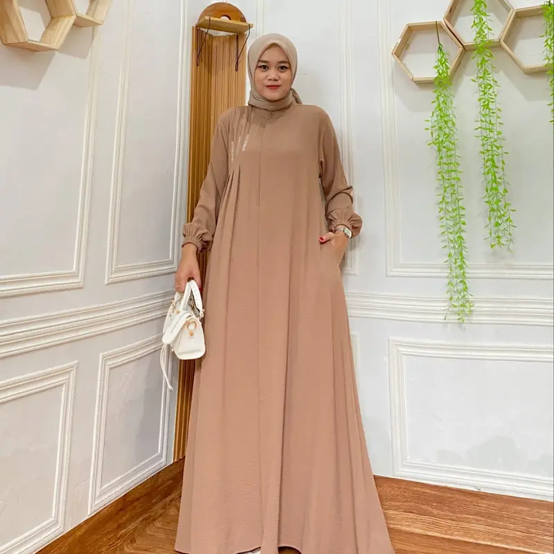 HK_Officialstore // gamis mewah crinkel aerfflow // gamis mutiara press // dress mewah terbaru 2024 5