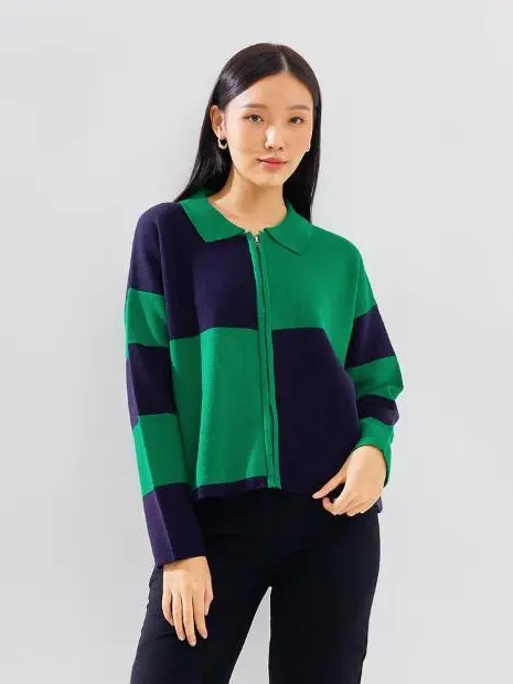 NOAeveryday RIKONA Square Knitted Cardigan    Knitwear Motif 0
