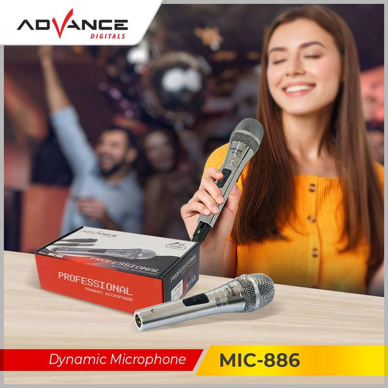 【Garansi 1 tahun】ADVANCE Mic Kabel Jack Besar 6.5mm Karaoke Panjang MIC-886 Profesional Dynamic Microphone 3