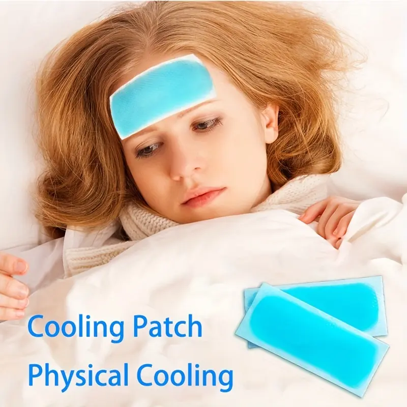 Refreshing Adult Forehead Cooling Gel Patch for Fever, Fatigue-Phone Compatible