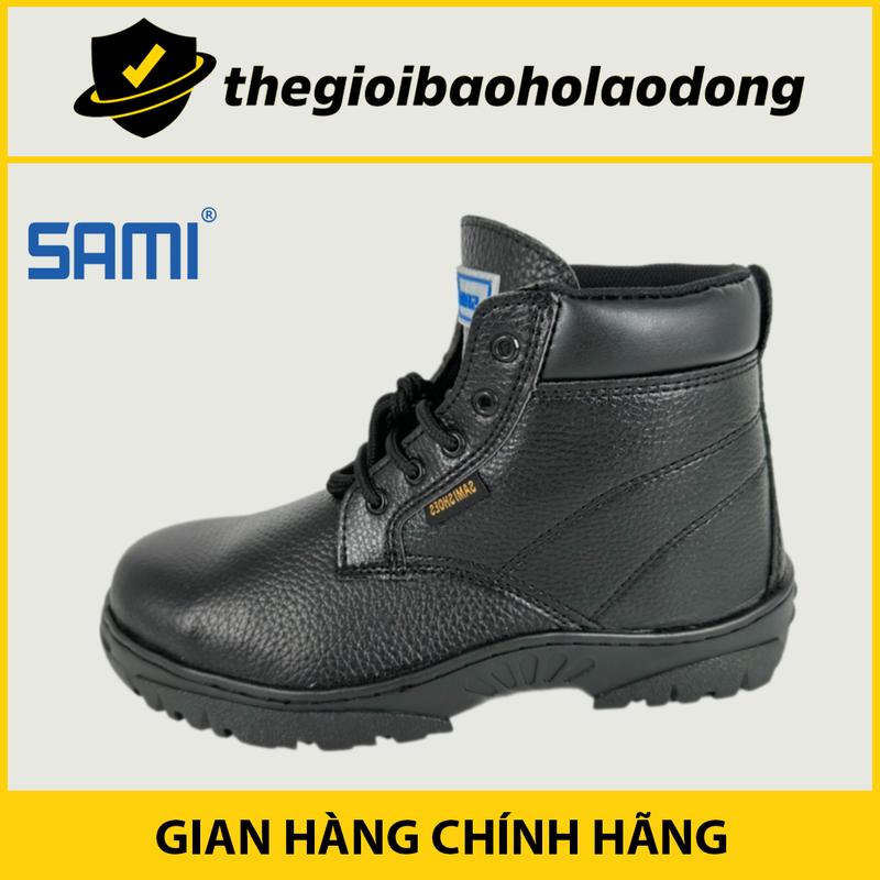 Giày Bảo Hộ Lao Động Sami 15CC Cao Cổ Mũi Thép Chống Dập Ngón Đế Thép Chống Vật Nhọn Đâm Xuyên Đế Cao Su Chống Dầu Chống Trơn Trượt Chỉ May Xung Quanh Tăng Độ Bền 