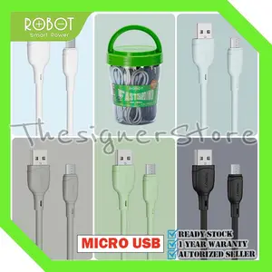 Kabel Data ROBOT RBM100 Micro USB 1M Data Cable 2A Original - Garansi Resmi 1 Tahun
