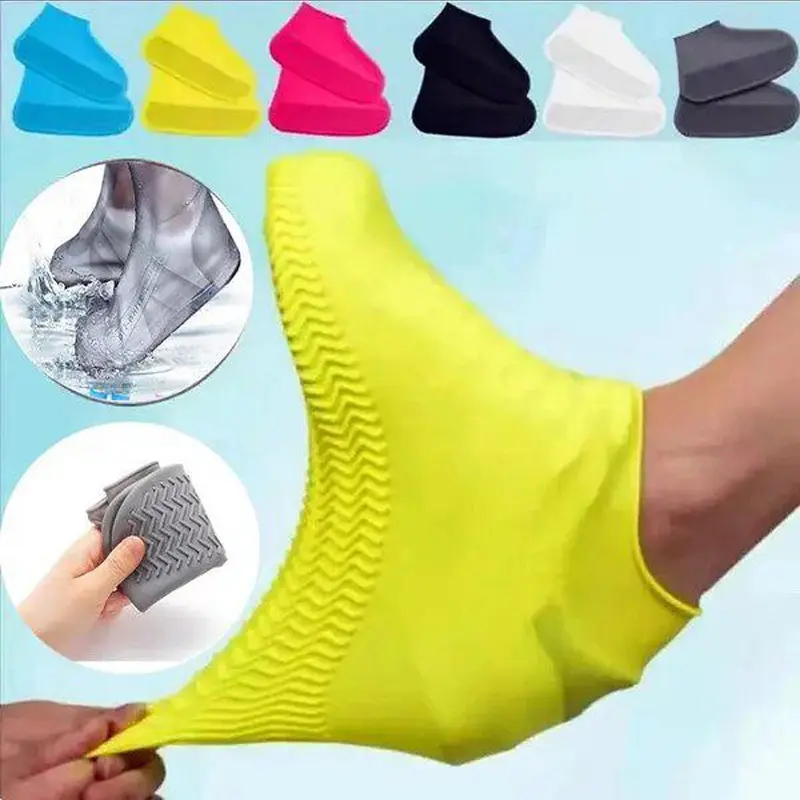 Bọc giày ngoài trời, chất liệu silicon, thích hợp cho giày cao su, có thể tái sử dụng, chống bụi, chống thấm nước, dày, không trơn trượt, chống mài mòn, thích hợp để đi xe đạp, bọc chân 0