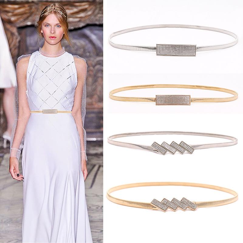 Product Introduction of Fashion Casual Rhinestone Metal Elastic Belt Female Waist Chain High Quality 5