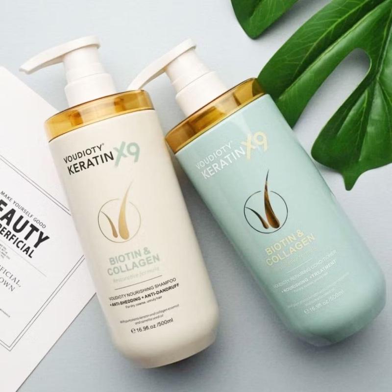 ￼Cặp Dầu Gội Xả Voudioty Keratin X9 B.i.o.t.i.n & Collagen 500ml, Dầu Cặp Chính Hãng An Toàn Mềm Mượt (Live)