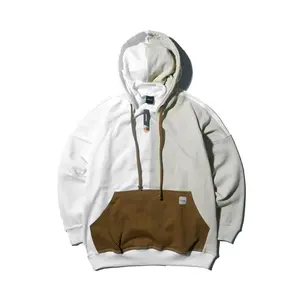 KATTOEN JAKET HOODIE TWOTONE BROWNIE Dark Grey Fleece Soft Pria Oversize Sweater Kombinasi