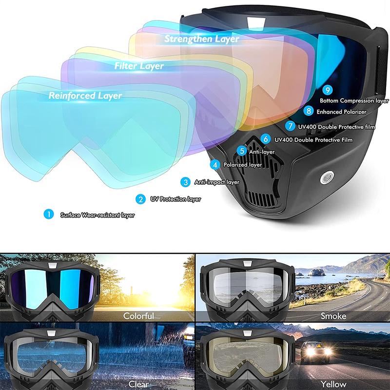 Outdoor Sport Windproof Mask Goggle HD Bicycle Glasses Eyewear Riding Suv Summer Uv Protection Sunglasses Full Face Protective Mask 4