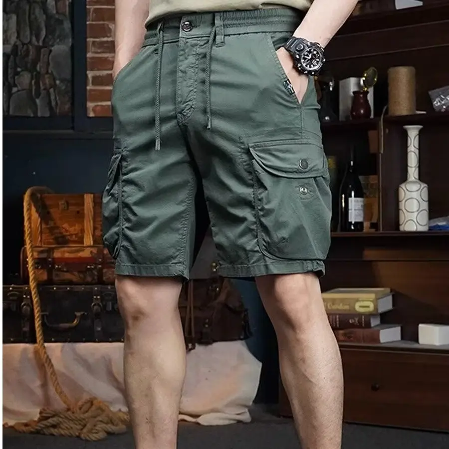 Men's Work Shorts, New Summer Arrival, Casual Style, Stretchy, Multiple Pockets, Cargo Shorts, Mid-Length 5-Inch