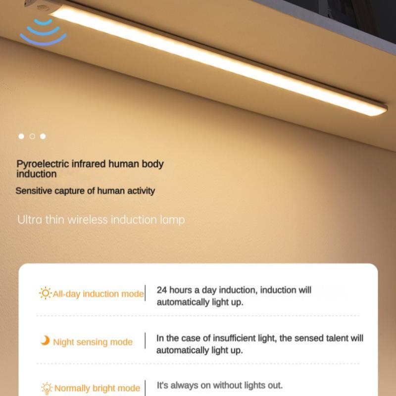 Product Introduction of Ultra-thin Smart Sensor LED Light, USB Rechargeable Magnetic Strip LED Light, Portable LED Light for Closet, Cabinet, Hallway 5