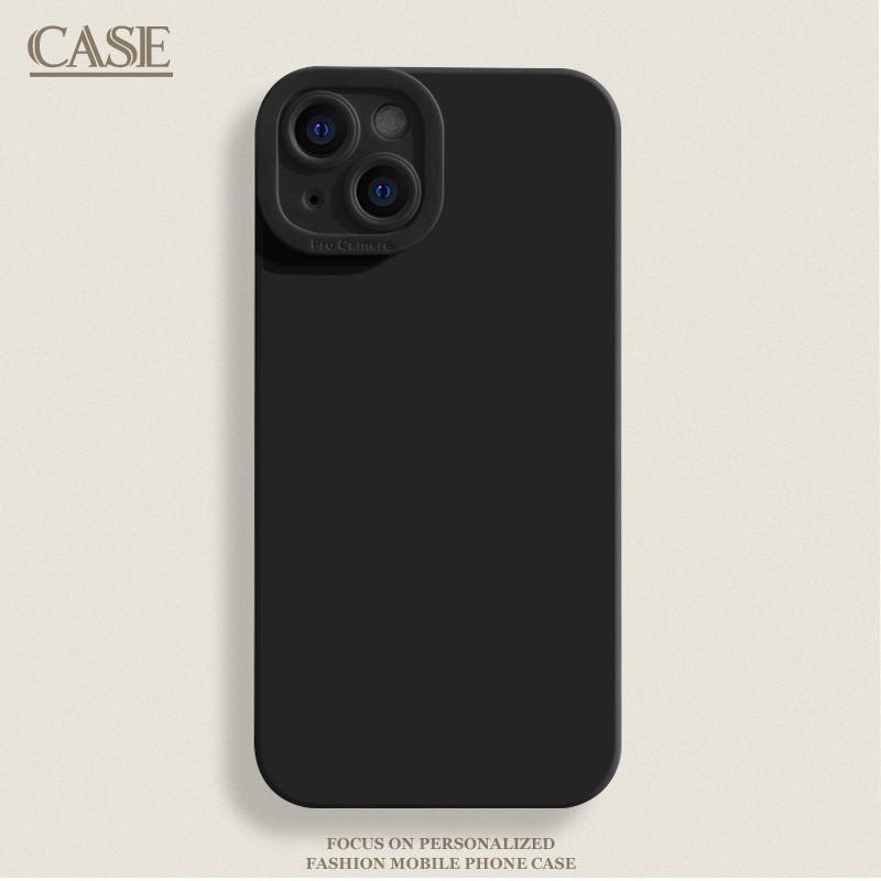 Ốp Điện Thoại Di Động Màu Trắng Đen Trơn Đơn Giản Cho iPhone Cho iPhone 16promax 16 16pro XR Xs Xsmax 11promax 15 13 14 12 11 Pro 7 / 8Plus 15promax 14promax 13pro 13Promax Ốp Bảo Vệ Điện Thoại Ốp Mềm Silicon