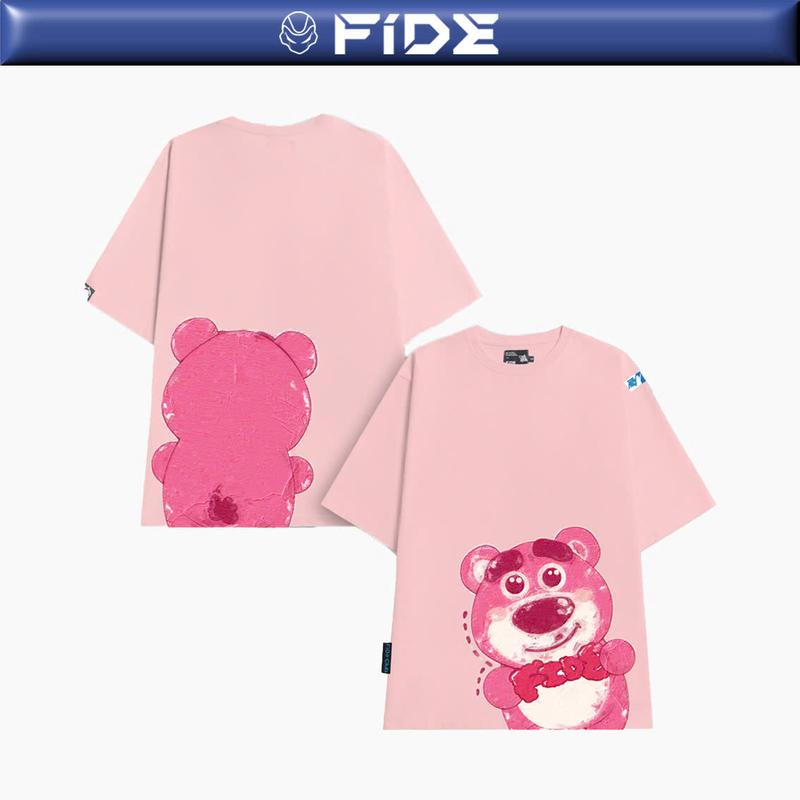 Áo thun FIDE phông unisex nam nữ form rộng ulzzang GẤU LOTSO 10 Top Cổ Tròn
