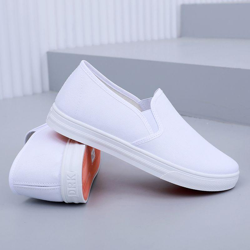 Giày Vải Lao Động Bắc Kinh, Giày Nam Và Nữ, Phẳng Màu Trắng, Không Trơn Trượt, Giày Thường Ngày Cổ Thấp, Giày Y Tá, Thoáng Khí, Dễ Phối Đồ, Giày Trắng, Năm 2023 7