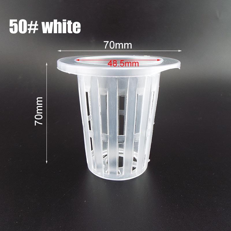 Product Introduction of 50pcs Plastic Basket Holder Plant Grow Net Nursery Pots Hydroponic Mesh Cup Plant Soilless 64