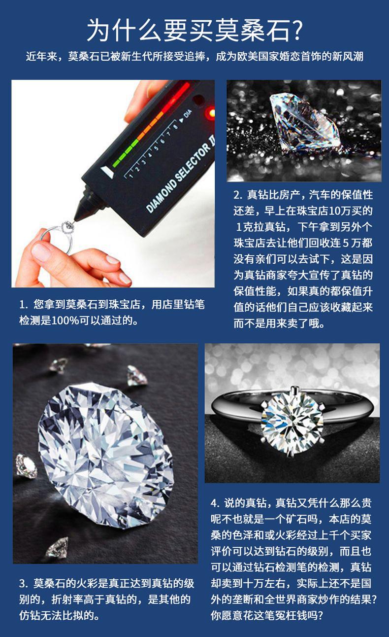 Product Introduction of European and American Earrings S925 Sterling Silver Studs Light Luxury High-end Moissanite Studs D Color 1 Carat Moissanite Earrings 17