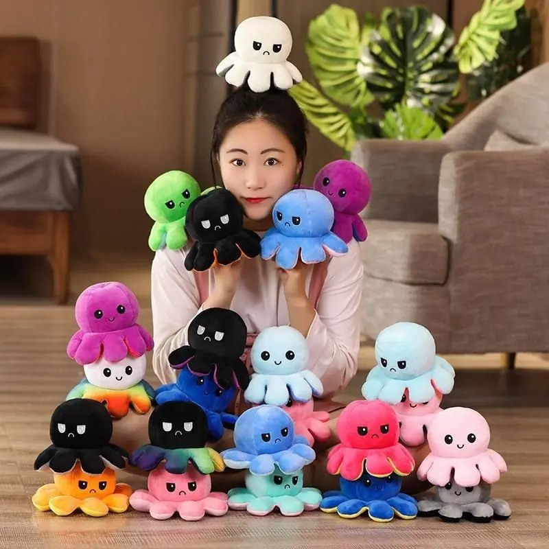 Viral !! Boneka Gurita Bolak Balik Cumi Octopus Doll Emoji Lucu Bahan halus Lembut Murah Dolls 0