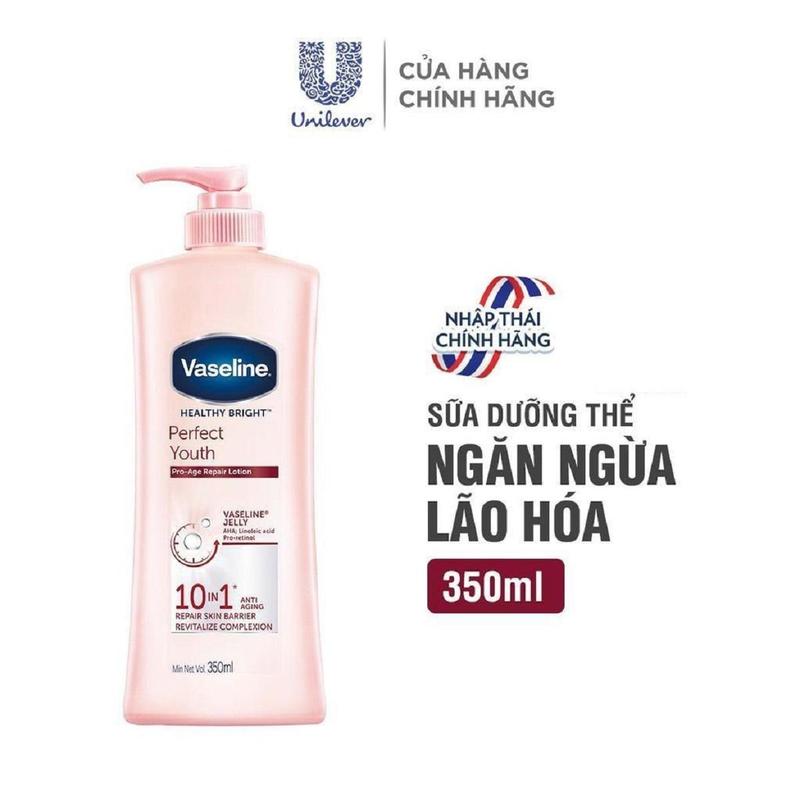 5 Sữa Dưỡng Thể Dưỡng Ẩm Vaseline Perfect Youth Phức Hợp Pro-Retinol Giúp Da Trẻ Hóa & Cải Thiện Nếp Nhăn Nữ 350ML
