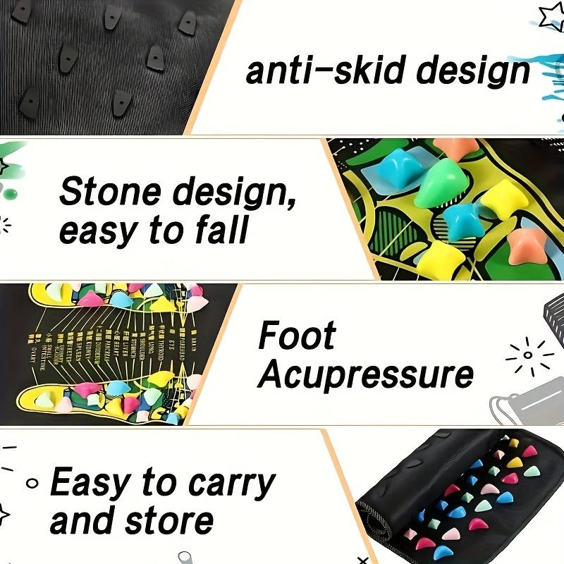 Product Introduction of 1pc FootCarePro Plastic Reflexology Foot Massage Mat - Anti-Skid Acupressure Walking Path Cushion for Fatigue Relief, Special Function Design for Feet, Portable for Sedentary Lifestyles, Students, Office Workers 4