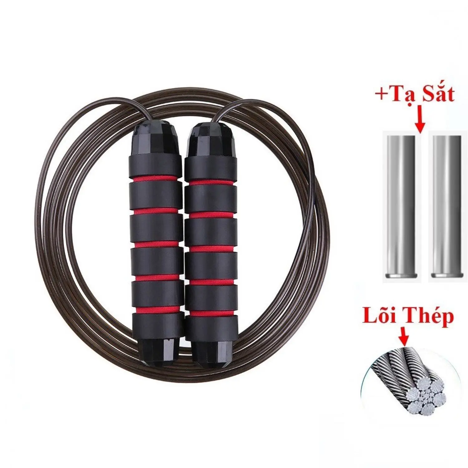 Dây Nhảy Lõi Thép Tập Thể Lực Cao Cấp Có Thể Cắt Bớt Dây Tập Gym Yoga Giảm Cân Tại Nhà Muay Thái