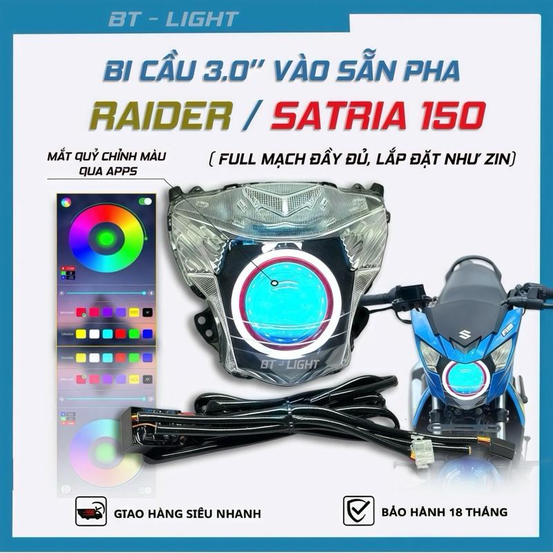 Đèn Pha Bi Cầu MT Light lên pha Raider   Satria 150 Đèn Pha Led 