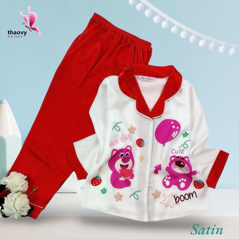 Đồ Ngủ Dài Tay Dành Cho Bé Gái 10-50 Kg- Đồ Bộ Pijama Shopthaovykids 6
