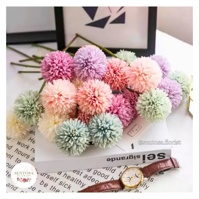 BUNGA ROSE DANDELION 1 TANGKAI/BUNGA DANDELION PALSU/BUNGA ROSE DANDELION SINGLE PREMIUM ARTIFICIAL DEKORASI 8