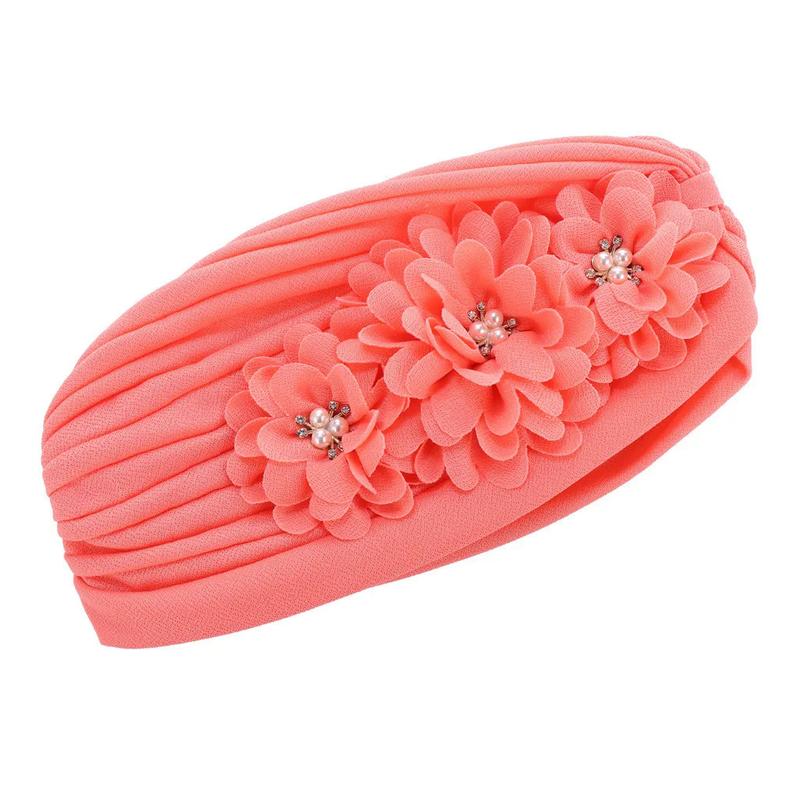 Product Introduction of Fashion Women Diamonds Flower Turban Cap Soild Color Muslim Headscarf Bonnet Inner Hijabs Arab Head Wraps Hat 13