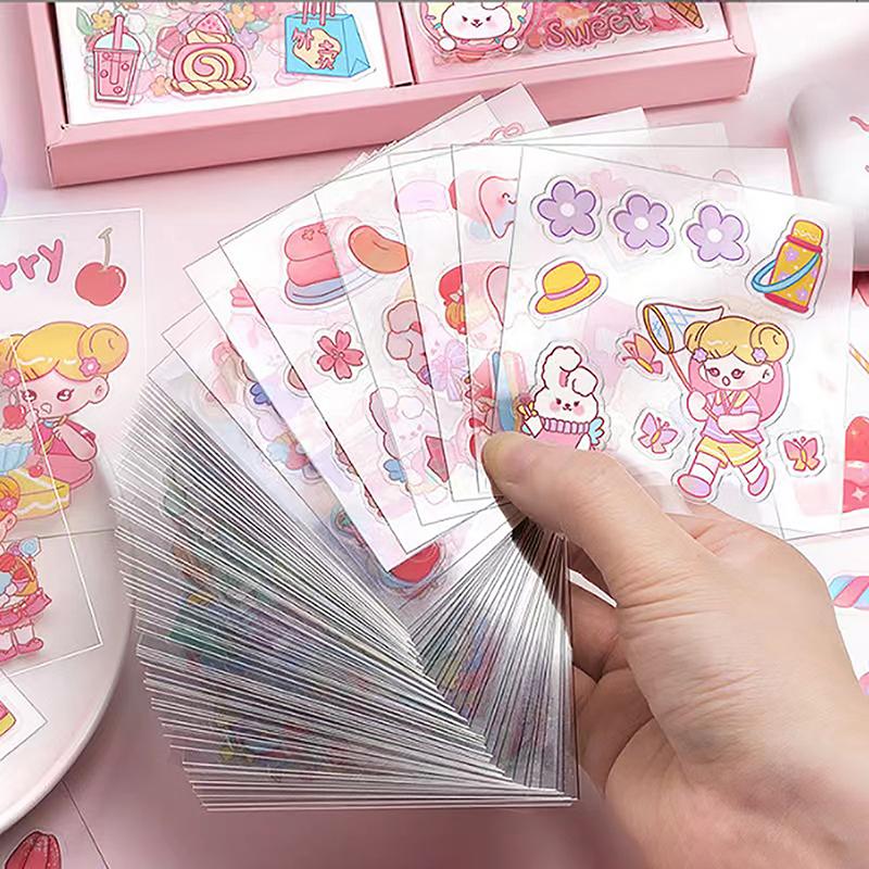 Product Introduction of Hình Dán Sổ Cái Thú Cưng Không Lặp Lại, 50 Miếng, Không Thấm Nước, Dễ Thương, Không Cắt, Cho Học Sinh Và Bé Gái, Anime 13