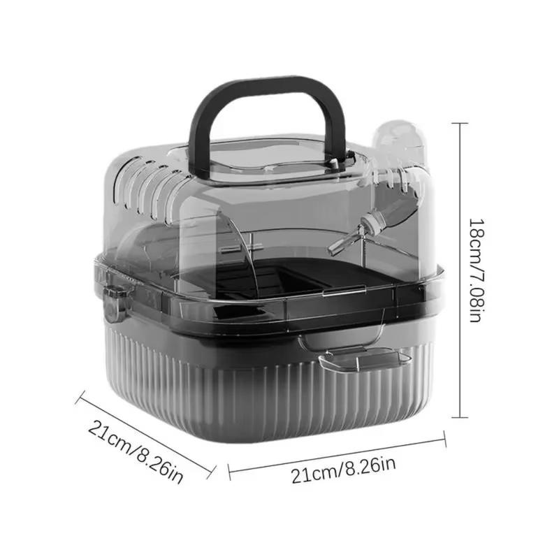Lồng Vận Chuyển Động Vật, Cỡ Nhỏ Dung Tích Lớn, Thích Hợp Cho Chuột Hamster Và Nhím, Trong Mờ, 2 Lớp, Cầm Tay Và Thoáng Khí, Lý Tưởng Để Đi Du Lịch Ngoài Trời, Lồng Du Lịch 2