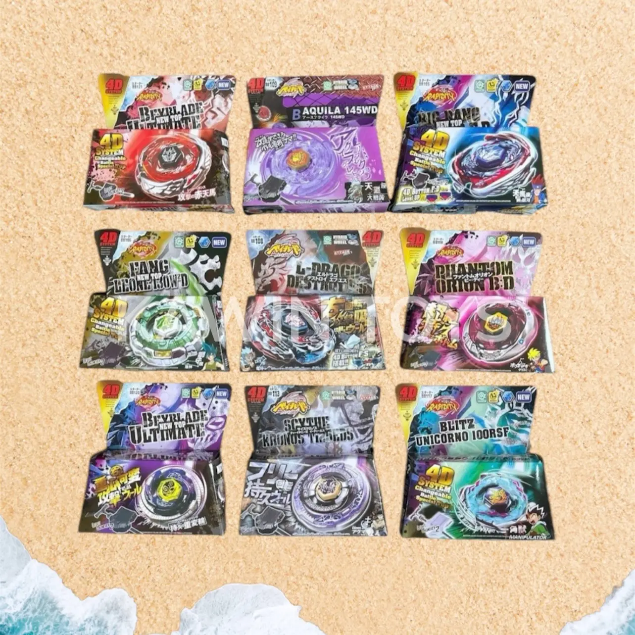 ของเล่น เบย์เบลด 4D * สินค้าบางกล่อง อาจมีสีไม่ตรงกับรูปหน้ากล่อง โปรดอย่ารีวิวเสียหาย เนื่องจากทางร้านได้แจ้งล่วงหน้าไว้แล้ว*(ราคา 220บาท ได้ 6กล่อง) คละเเบบ คละสี มาพร้อมกับตัวชู้ดเเละสายดึง