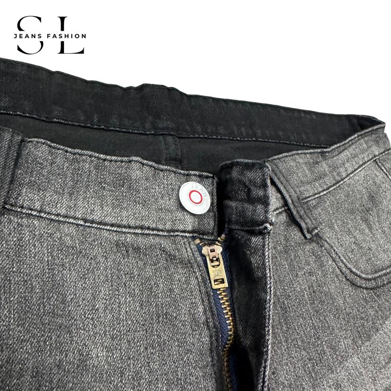 "Có Bigsize(Size 28-41)"Quần Sọt Jeans Nam SL Màu Đen Khói Phối Màu Đậm Nhạt Thời Trang Menswear Pants - Chất Vải Denim Co Giãn 4 Chiều, Đổi Size Miễn Phí, Giá Xưởng [Mã 5] 3