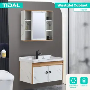 SET Wastafel Kabinet Kamar Mandi Cermin Minimalis Modern Tidal TD067