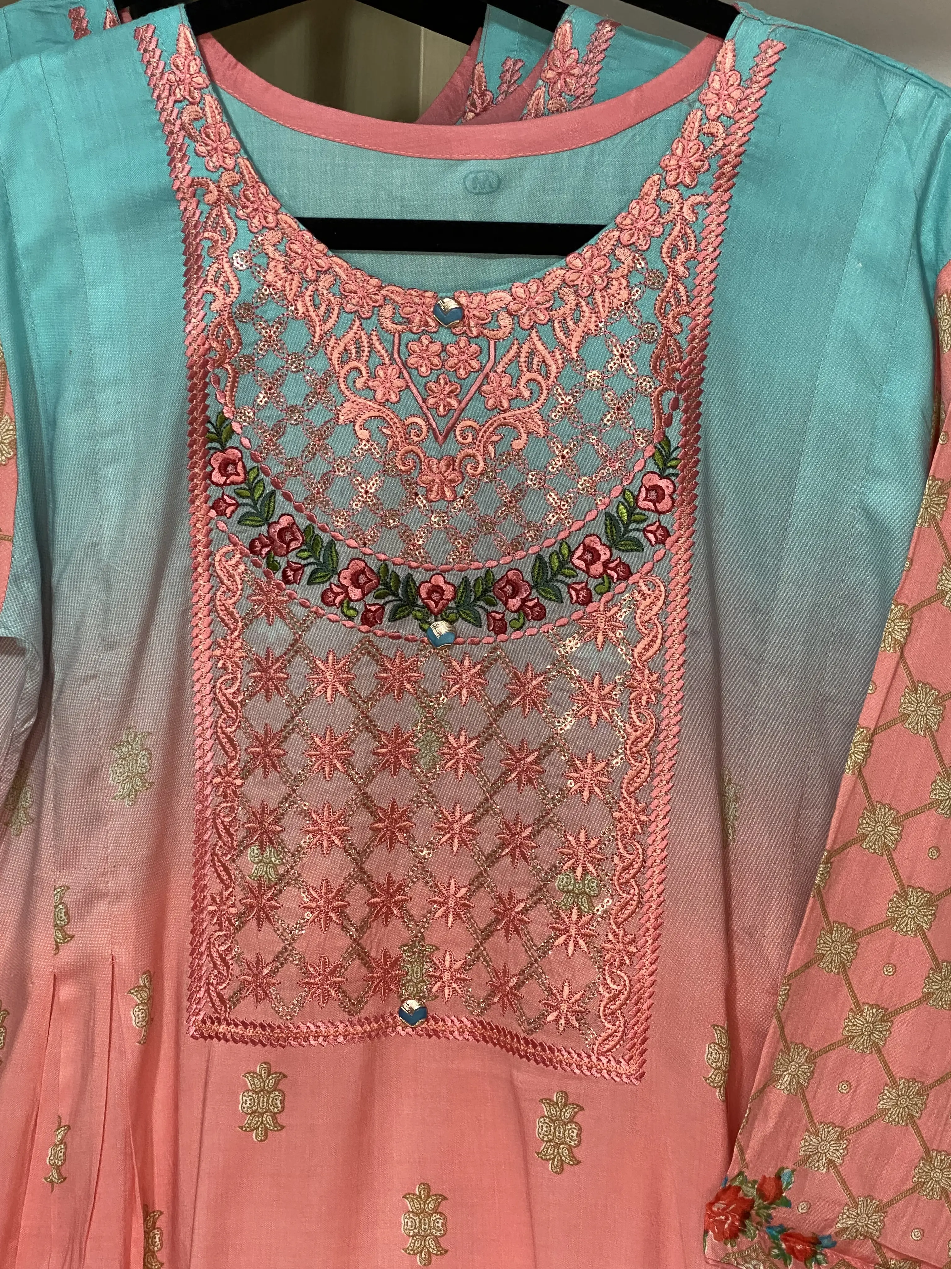 Fully Stitched 3 Piece Linen Frok
