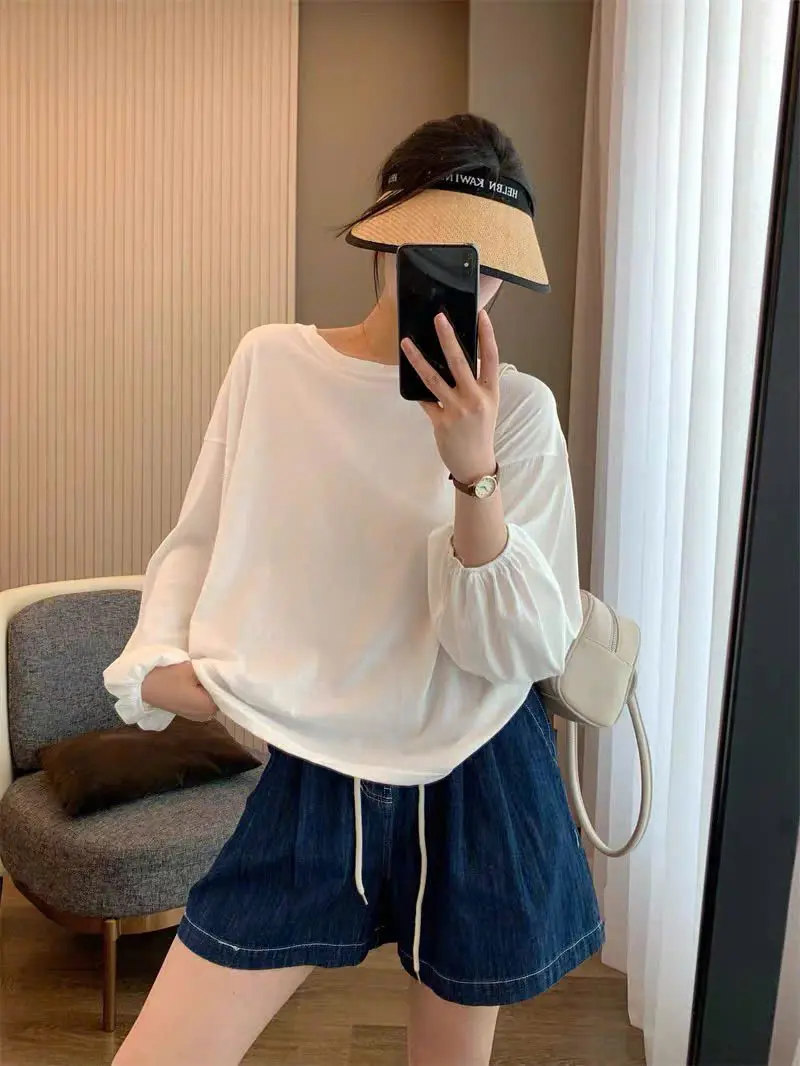ÁO THUN TAY DÀI NỮ PHONG CÁCH UZZANG DỄ THƯƠNG TD26 Women Top Cổ Tròn | BigBuy360 - bigbuy360.vn