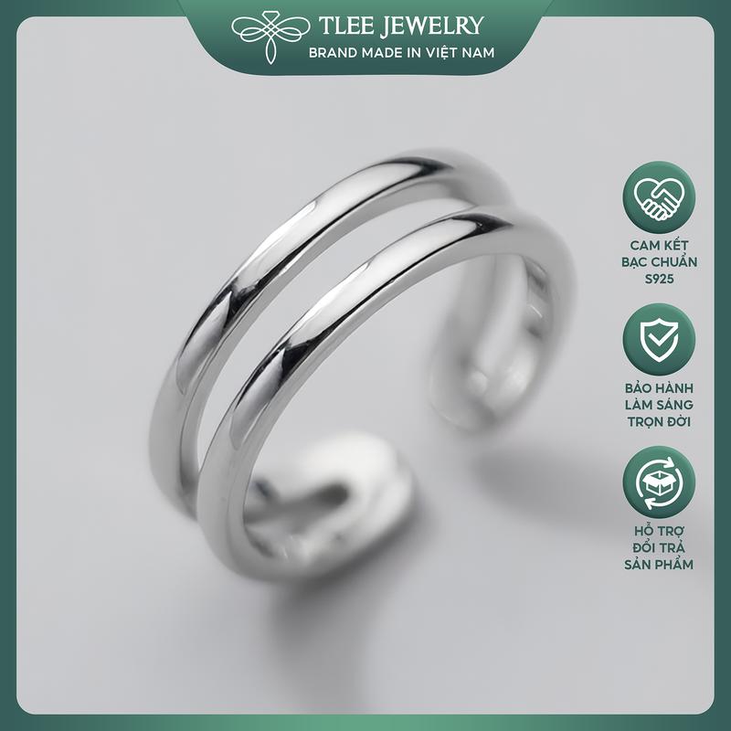 Nhẫn bạc TLEE trơn hai tầng mở đeo ngón út TLEE JEWELRY A0234