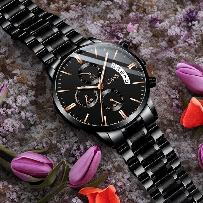 Product Introduction of CASS JAM TANGAN PRIA TERBARU 2023 BAND BAJA KALENDER LEDAKAN BAND KUARSA WATCH MEN'S BUSINESS MEN'S WATCH THREE DIAL DIAL WATCH WATCH 13