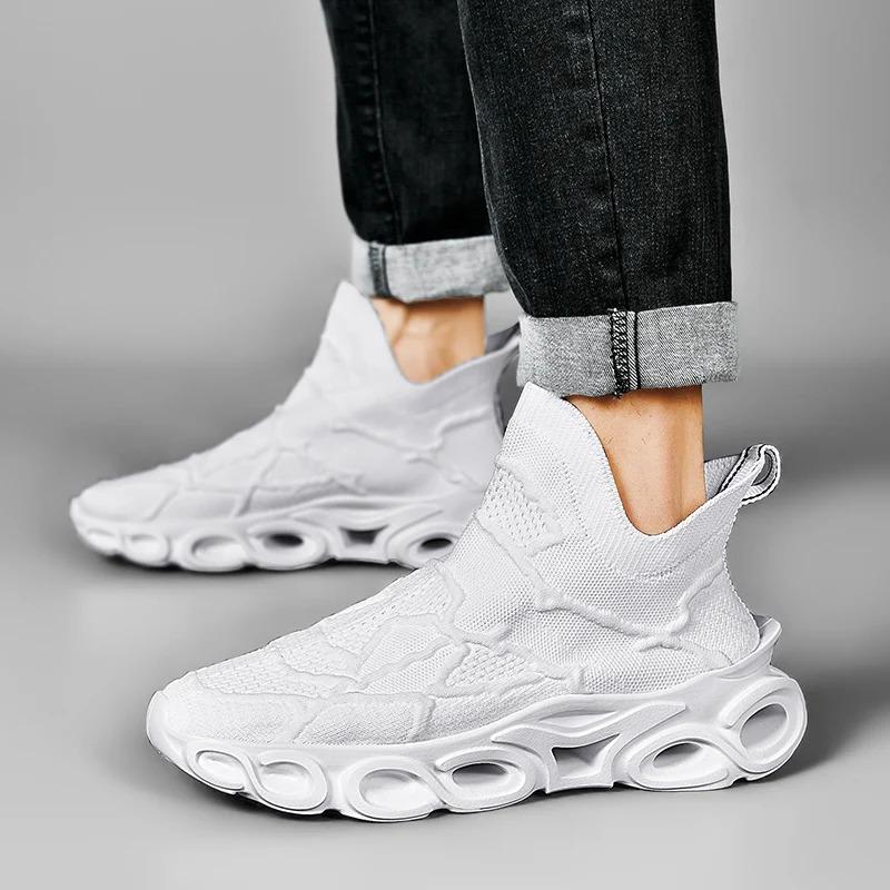 Custom Blade Sole Super SoftCasual Sock Sneakers Blank Mesh Hoogte Toenemende Sport Wandelen Hardloopschoenen voor Heren Trainers Schoenen Sportschoenen Hardloper_voghion.com