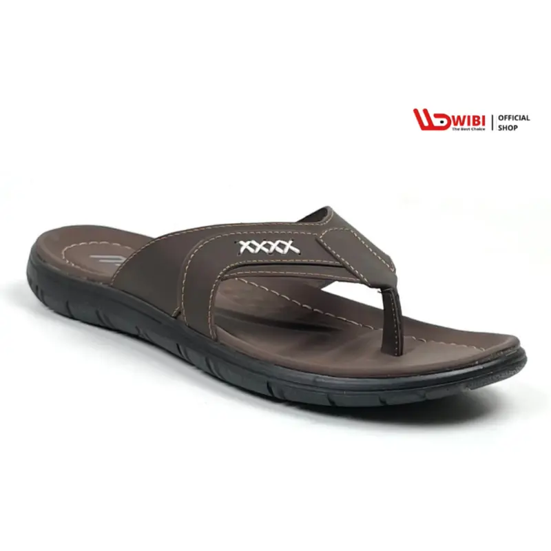 Sandal Wibi High Star S01-02 Sandal Jepit Pria Kulit Moka Size 39 - 43 1