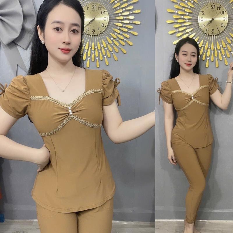 Product Introduction of - Đồ bộ thiết kế thun ladong màu , cổ tim phối ren !!! 24