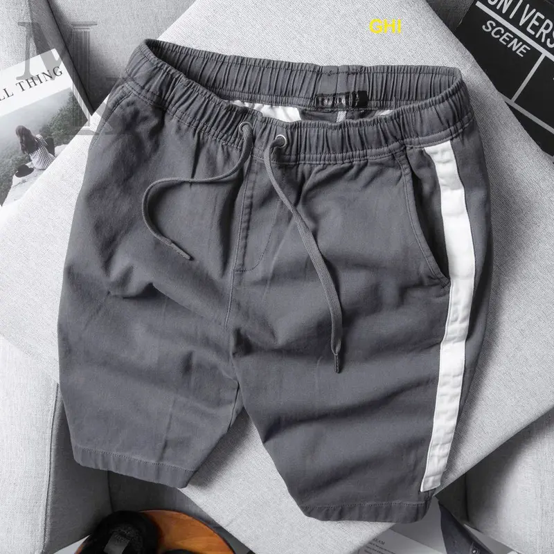 Quần Short Kaki nam, Quần ngắn nam Kaki phối viền, kẻ trẻ trung, phong cách 1