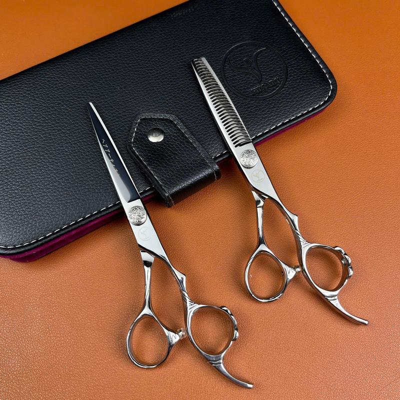 Bộ kéo cắt tỉa tóc chuốt tóc Nhật Bản HIKARU 102 ốc bạc - 6.0 Thép Nhật 440C