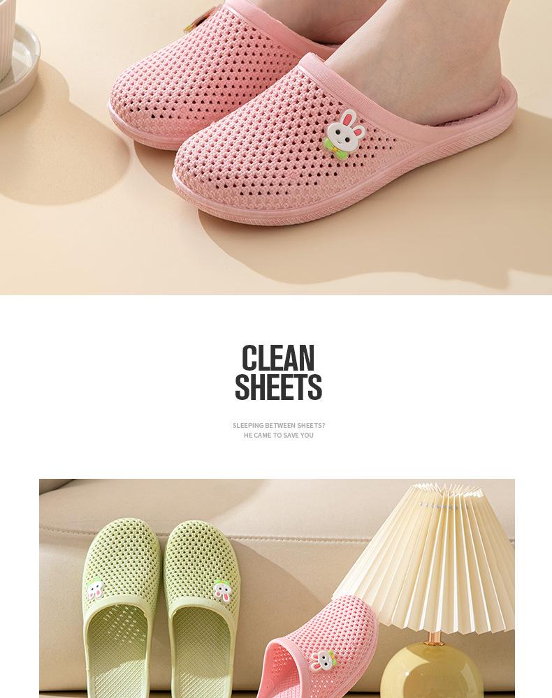 Product Introduction of New cute cartoon rabbit bear flat bottom bag head women's slippers Girl Slide Footwear Walking Shoes Comfort Creeper 14