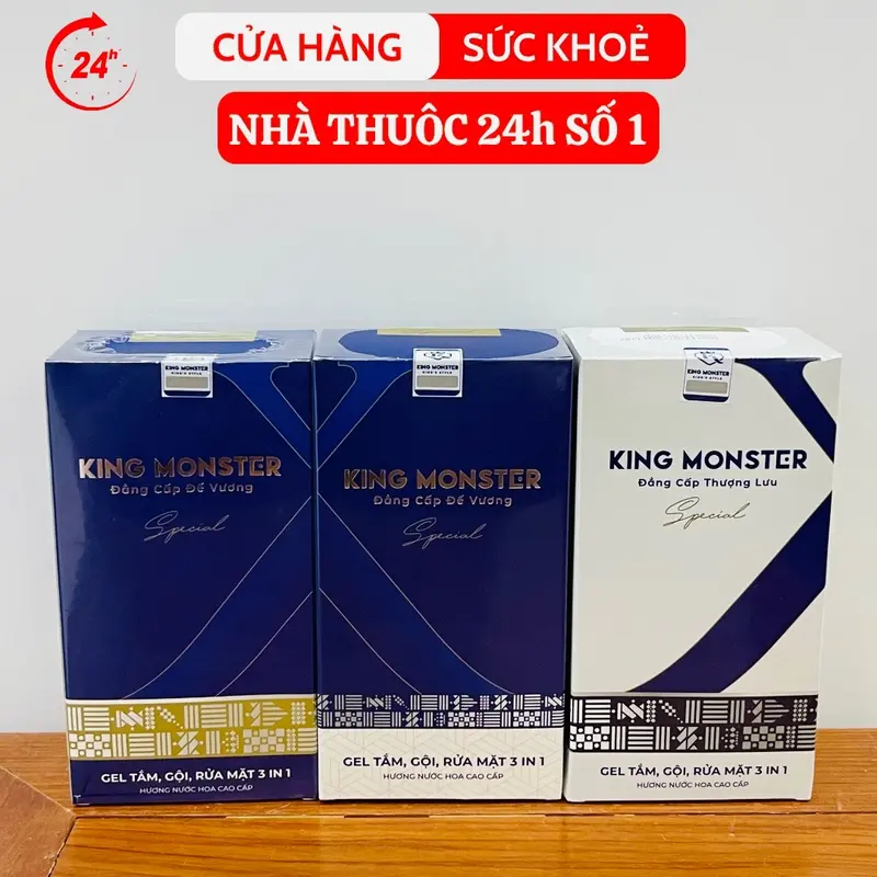 Combo Sữa tắm gội King Monster 3 in 1 hương nước hoa cao cấp Massage Dưỡng Body 2