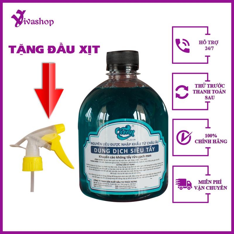 Dung Dịch Tẩy Rỉ Sét Ố Vàng Lốc Máy Ocean Xanh 500ml Nước Rửa Xe không chạm